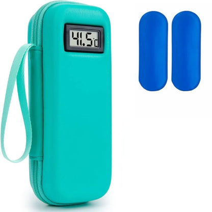 Insulin Cooler Travel Case with Thermometer Display Waterproof Medicine Organizer Bag Insulin Cooling Bag for Diabetics